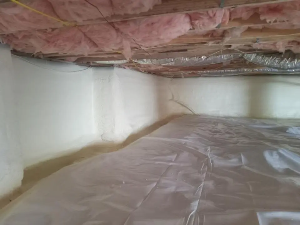 Crawl space encapsulation with closed-cell spray foam for Attic Insulation in Ballwin
